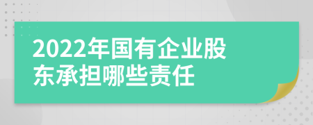 2022年國(guó)有企業(yè)股東承擔(dān)哪些責(zé)任