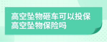 高空墜物砸車可以投保高空墜物保險(xiǎn)嗎