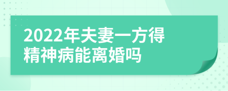2022年夫妻一方得精神病能離婚嗎
