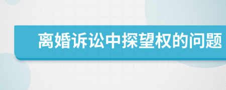 離婚訴訟中探望權(quán)的問題