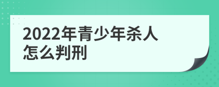 2022年青少年殺人怎么判刑