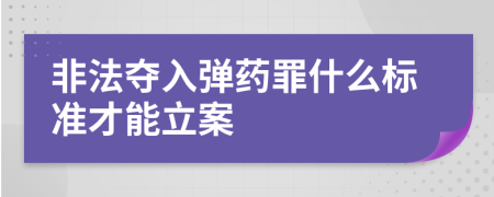 非法奪入彈藥罪什么標準才能立案