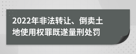 2022年非法轉(zhuǎn)讓、倒賣土地使用權(quán)罪既遂量刑處罰