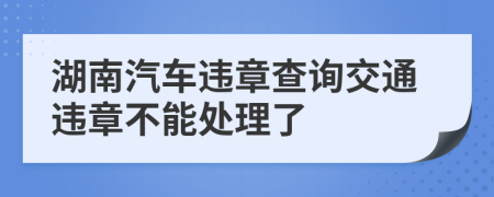 湖南汽車違章查詢交通違章不能處理了