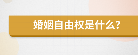 婚姻自由權(quán)是什么？