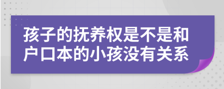 孩子的撫養(yǎng)權(quán)是不是和戶口本的小孩沒有關(guān)系