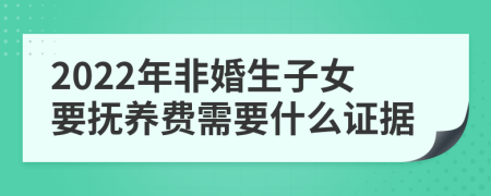 2022年非婚生子女要撫養(yǎng)費(fèi)需要什么證據(jù)