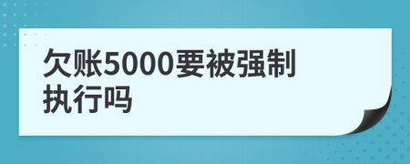 欠賬5000要被強制執(zhí)行嗎