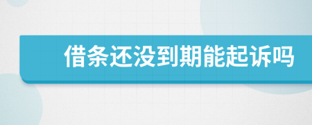 借條還沒到期能起訴嗎