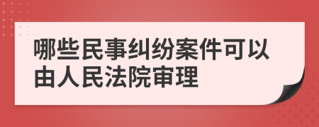哪些民事糾紛案件可以由人民法院審理