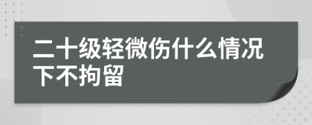 二十級輕微傷什么情況下不拘留