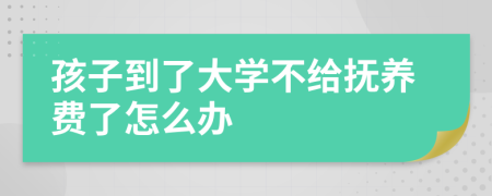 孩子到了大學(xué)不給撫養(yǎng)費(fèi)了怎么辦