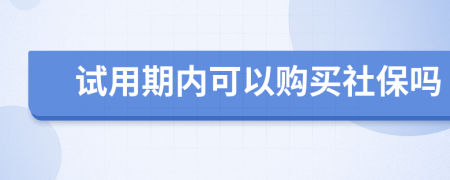 試用期內(nèi)可以購買社保嗎