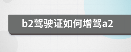 b2駕駛證如何增駕a2