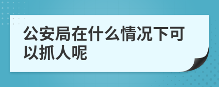 公安局在什么情況下可以抓人呢