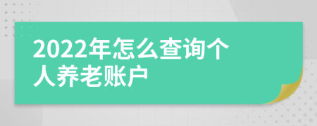 2022年怎么查詢個(gè)人養(yǎng)老賬戶