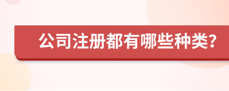公司注冊都有哪些種類？