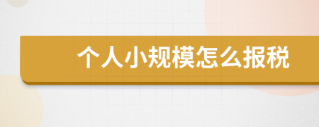 個(gè)人小規(guī)模怎么報(bào)稅