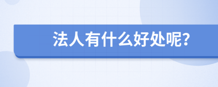 法人有什么好處呢？
