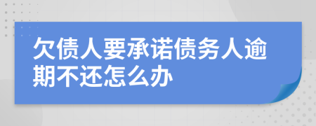 欠債人要承諾債務(wù)人逾期不還怎么辦