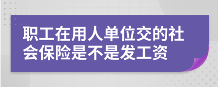 職工在用人單位交的社會(huì)保險(xiǎn)是不是發(fā)工資