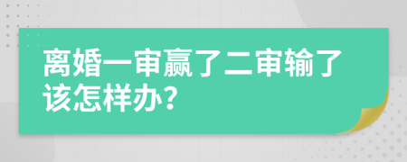 離婚一審贏了二審輸了該怎樣辦？