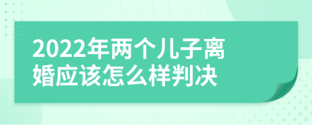 2022年兩個(gè)兒子離婚應(yīng)該怎么樣判決