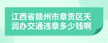 江西省贛州市章貢區(qū)天潤辦交通違章多少錢啊