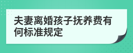 夫妻離婚孩子撫養(yǎng)費有何標準規(guī)定