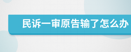 民訴一審原告輸了怎么辦