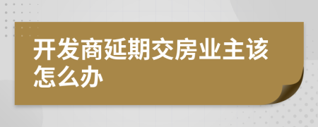 開發(fā)商延期交房業(yè)主該怎么辦