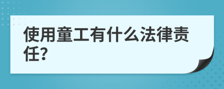 使用童工有什么法律責(zé)任？