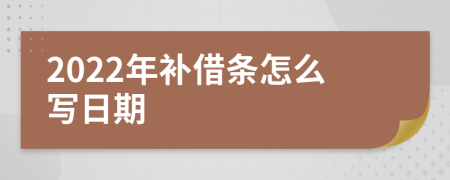 2022年補(bǔ)借條怎么寫(xiě)日期