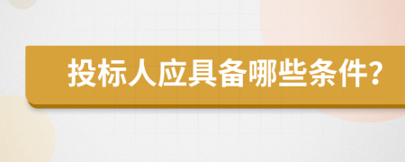 投標(biāo)人應(yīng)具備哪些條件？