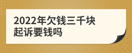 2022年欠錢三千塊起訴要錢嗎
