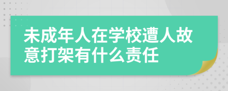 未成年人在學(xué)校遭人故意打架有什么責(zé)任