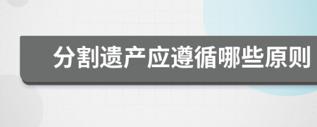 分割遺產(chǎn)應(yīng)遵循哪些原則