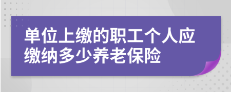 單位上繳的職工個人應(yīng)繳納多少養(yǎng)老保險
