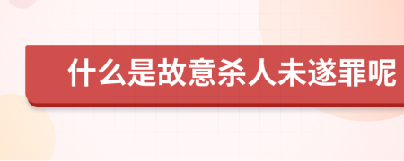 什么是故意殺人未遂罪呢