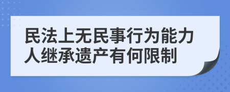 民法上無民事行為能力人繼承遺產(chǎn)有何限制