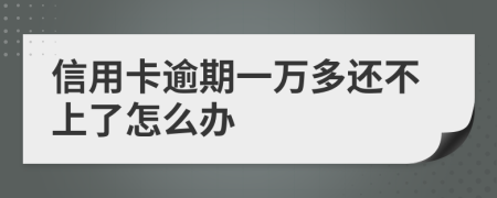 信用卡逾期一萬(wàn)多還不上了怎么辦