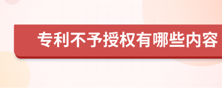 專利不予授權有哪些內容