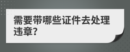需要帶哪些證件去處理違章？