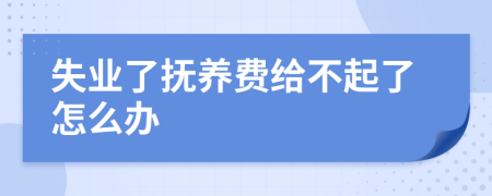 失業(yè)了撫養(yǎng)費(fèi)給不起了怎么辦