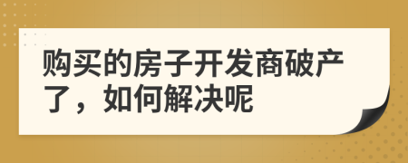 購(gòu)買的房子開(kāi)發(fā)商破產(chǎn)了，如何解決呢