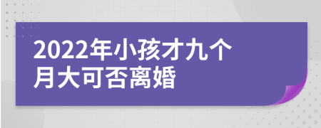 2022年小孩才九個(gè)月大可否離婚