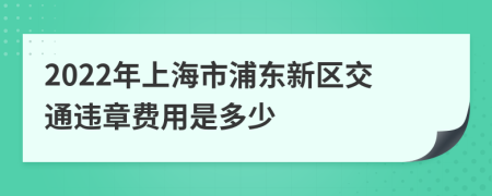 2022年上海市浦東新區(qū)交通違章費(fèi)用是多少
