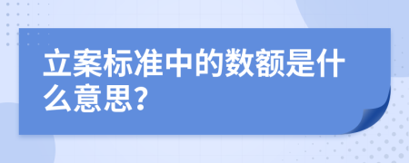 立案標(biāo)準(zhǔn)中的數(shù)額是什么意思？