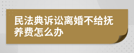 民法典訴訟離婚不給撫養(yǎng)費(fèi)怎么辦