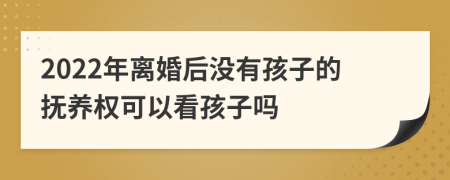 2022年離婚后沒有孩子的撫養(yǎng)權可以看孩子嗎